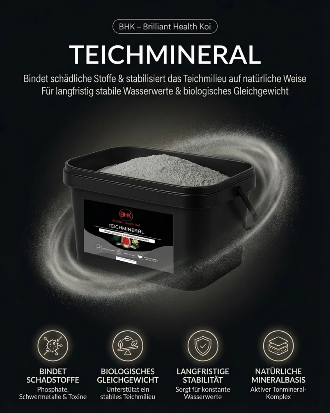 BHK Teichmineral – Natürliche Wasserklärung für Koi- und Gartenteiche