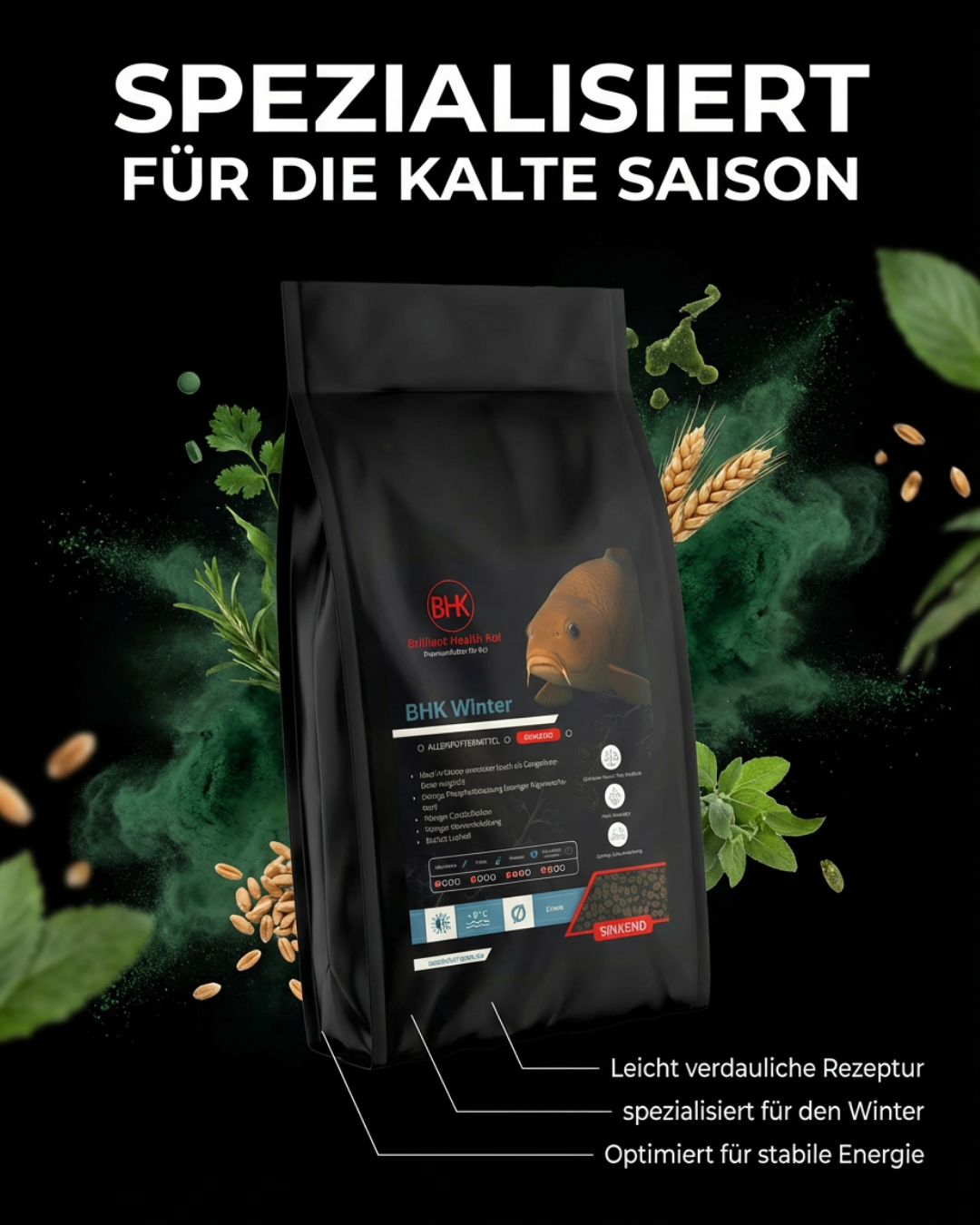 BHK Daily Winter Koifutter – sinkendes Winterfutter für Koi