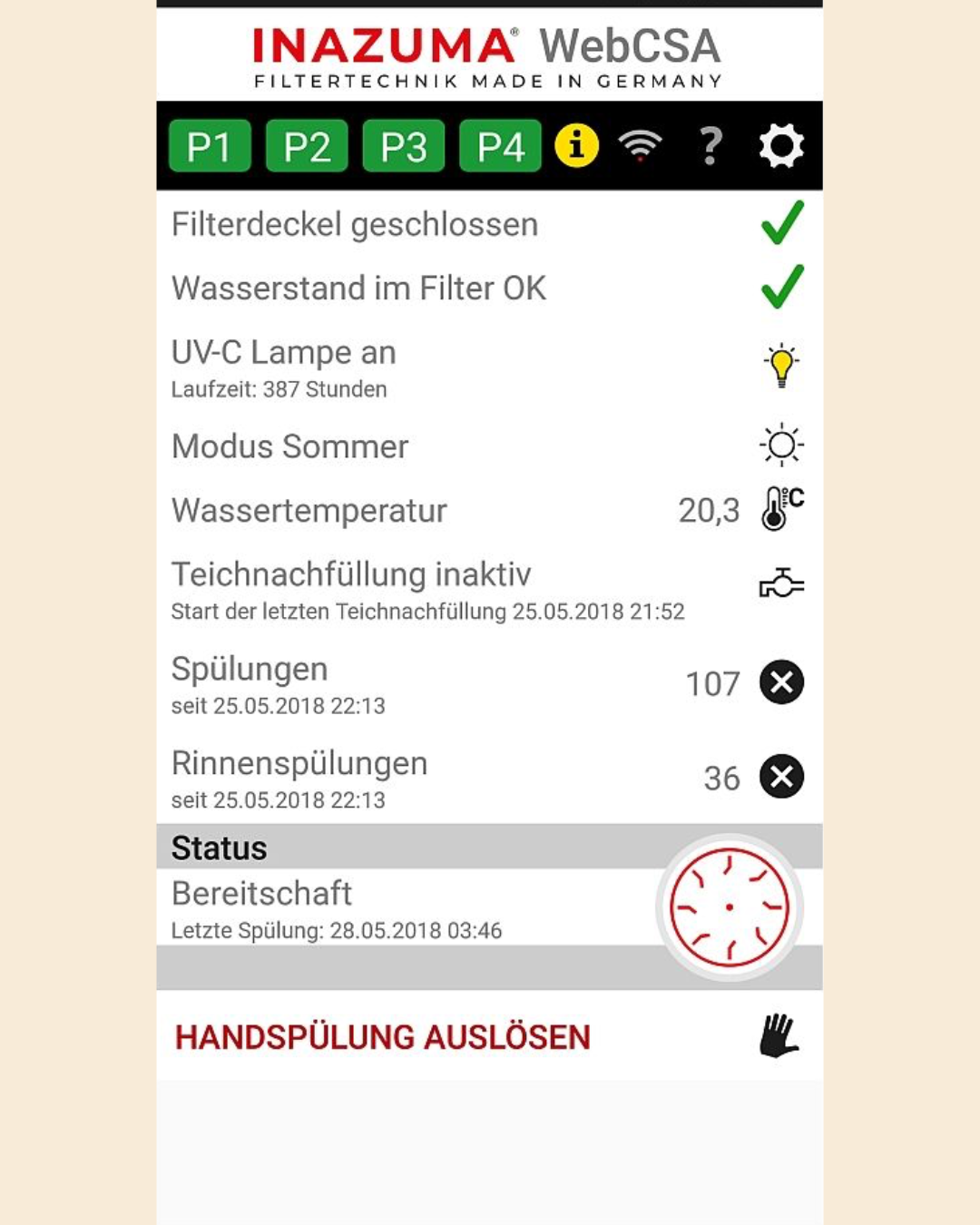 Inazuma Filtersteuerung Professional-WiFi
